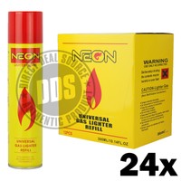 24 Cans Neon Butane Ultra Premium Refined Universal Refill Lighter Cans 300 Ml 24 Cans Neon Butane Ultra Premium Refined Universal Refill Lighter Cans 300 Ml