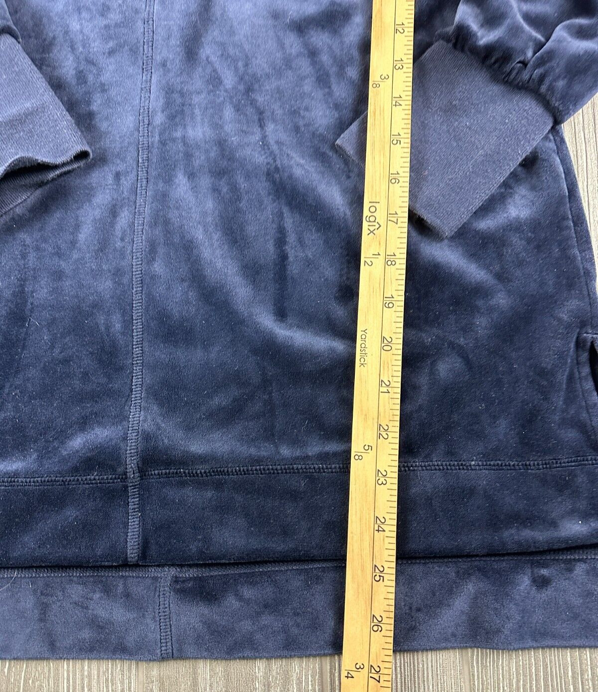 Chicos Zenergy Velvet Tunic Hoodie Pullover Blue … - image 5