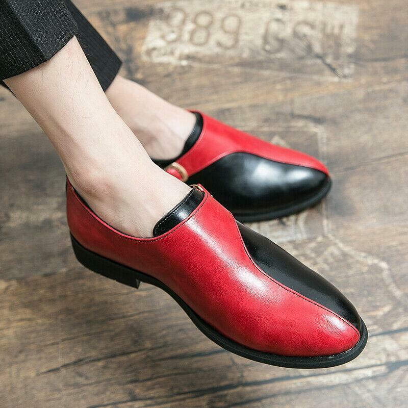 SAOLA Scarpe uomo splicing business casual eleganti a punta moda fibbia oversize