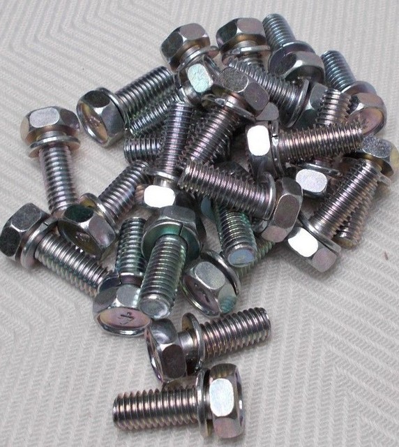 M6 6mm X 1.00 Fine X 14mm Thread Hex Washer Head Bolt Lot Of 25 Bolts