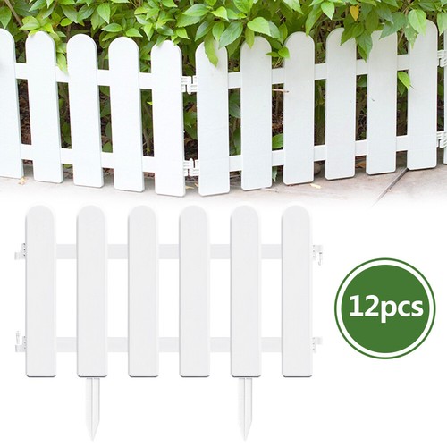 12PCS Garden Plastic Fence Panels Outdoor Protective Guard Edging Decor Fencing - Picture 6 of 6