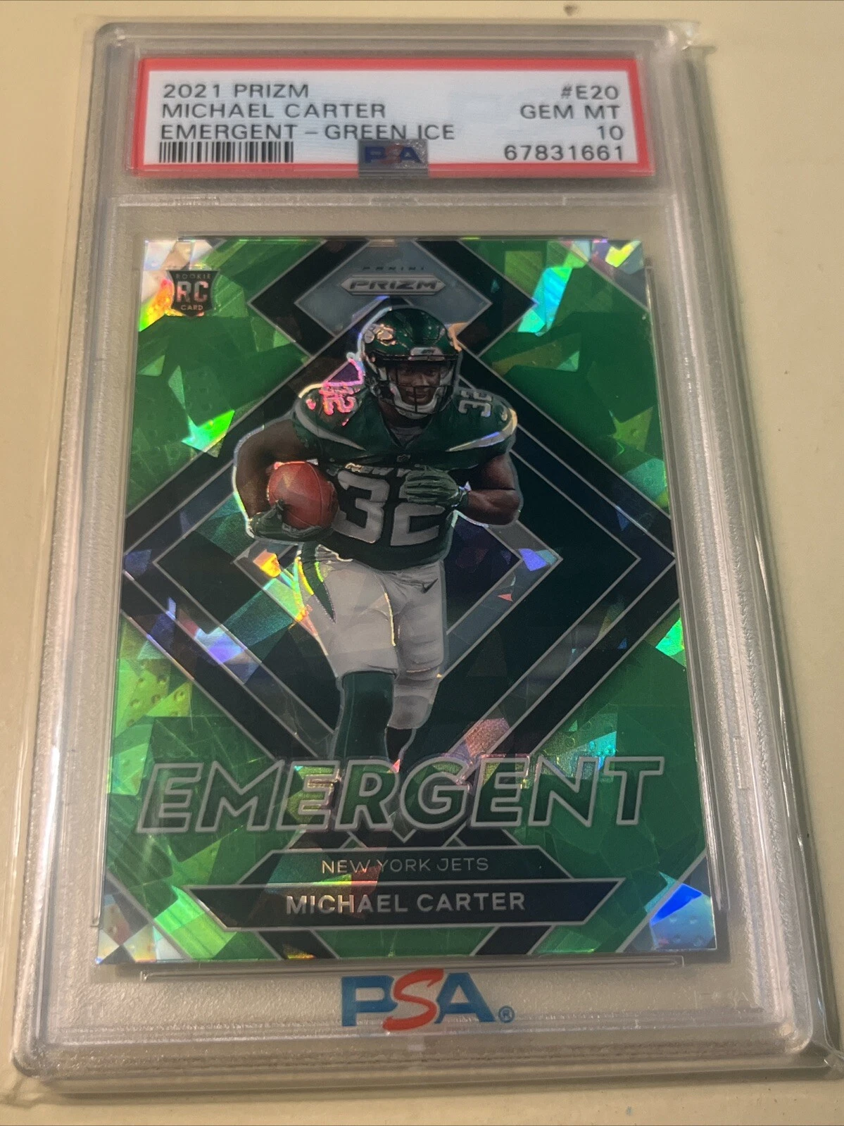 Michael Carter Panini Prizm Emergent #E20 Green Ice