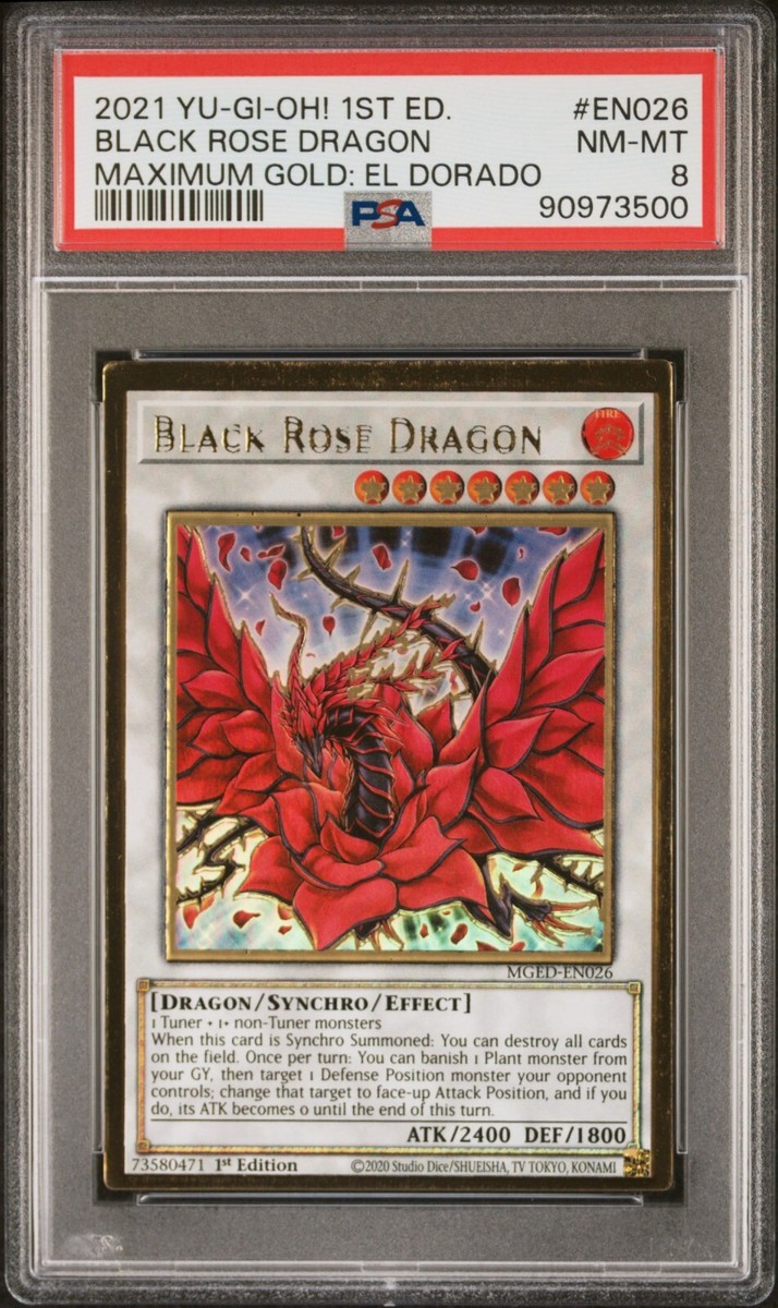 ミスプリント　遊戯王 misprint double stamped name Black Rose Dragon MGED yugioh 1st