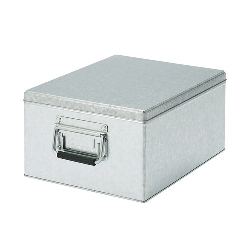MUJI MoMA Large Galvanized Iron Box 26cm × 37cm × 16cm Silver Storage box - Picture 2 of 3