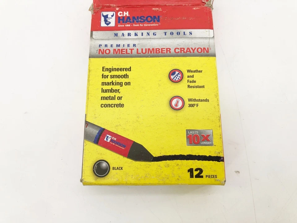Lot of 23 New CH Hanson 10384 No-Melt Lumber Crayons Black - Image 3 of 4
