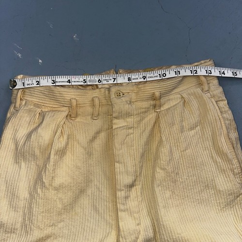 1930s 1940s Pants Mens 27 Yellow Corduroy Chino Straight Pockets Palm Beach Suit - Picture 9 of 16