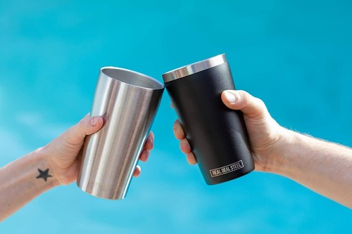 Stainless Steel Insulated Beer Tumblers - 4 Pack - Double Wall Vacuum Pint Glass - Picture 6 of 16