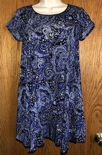 Urban Outfitters Silence + Noise Mini Dress Blue Floral Women Sz XS Scoop Neck 