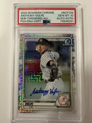 その他 2020 bowman anthony volpe auto psa10 2020 Bowman Chrome Anthony Volpe RC Throwing SP Auto PSA 10