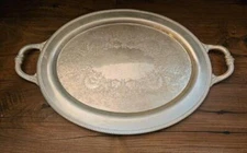 INTERNATIONAL SILVER COMPANY SilverPlate Tray Handles Ornate Castleton