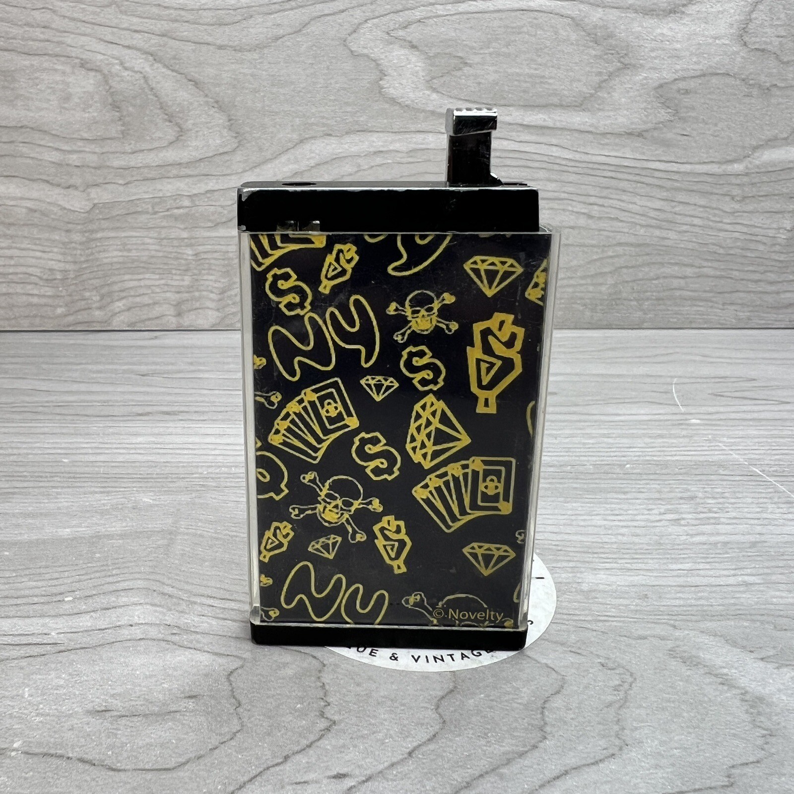 Vintage Novelty Lighter Pop Art Themed Cigarette NY Love Thin Lighter Used