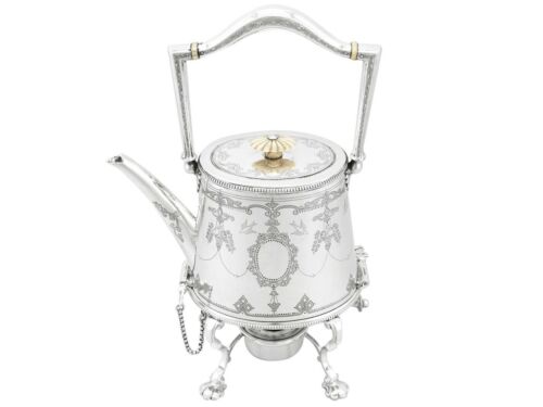 Antique Sterling Silver Spirit Kettle by Martin Hall & Co Ltd, Sheffield 1920s - Picture 1 of 11