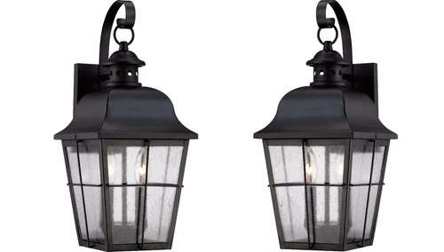 Quoizel MHE8409K Millhouse 2 Light Wall Lantern Fixture, Mystic Black - 2 Pack - Picture 1 of 5
