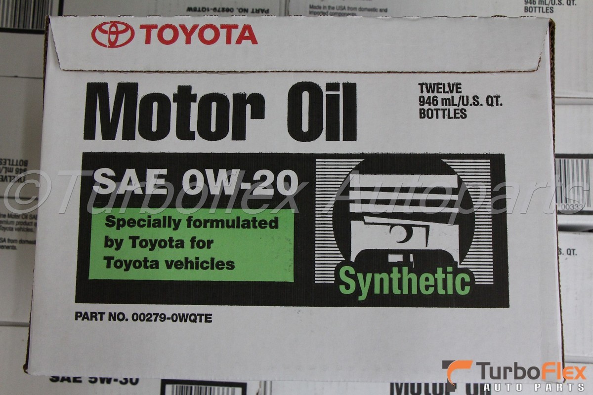 Toyota Genuine Synthetic Motor Oil SAE 0W-20 – Case Of 12 Quarts (00279-0WQTE)
