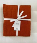 Williams-Sonoma ITALIAN WASHED LINEN Tablecloth 70” x 108” Pumpkin NWT