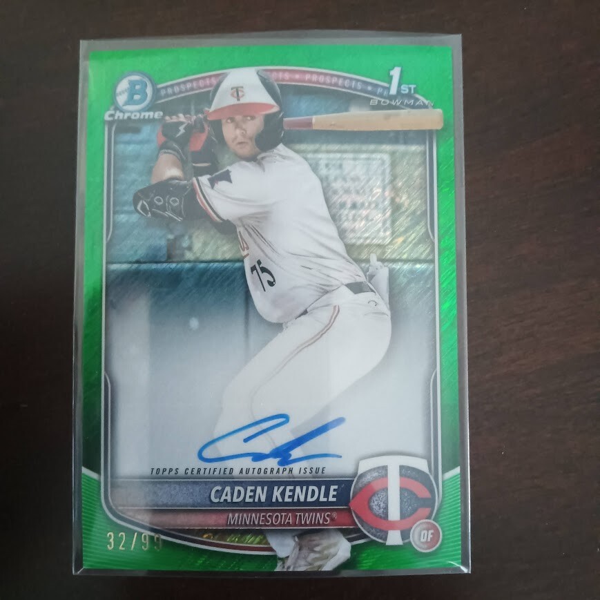 CADEN KENDLE 2025 Bowman Chrome 1st GREEN SHIMMER AUTO Autograph card /99 SP