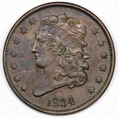 1834 1/2c Classic Head Half Cent