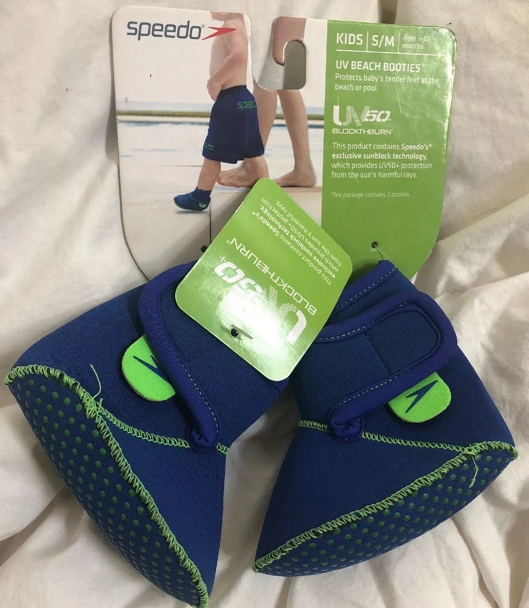 New SPEEDO UV Kids Baby Beach Pool Booties Water Shoes Blue Size S M 6 12 Months