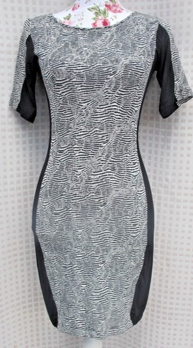 Vestido ESCADA SPORT Mujer Algodón Negro-Multi Estampado Negro Jersey Hasta la Rodilla Talla 32 - Imagen 1 de 9