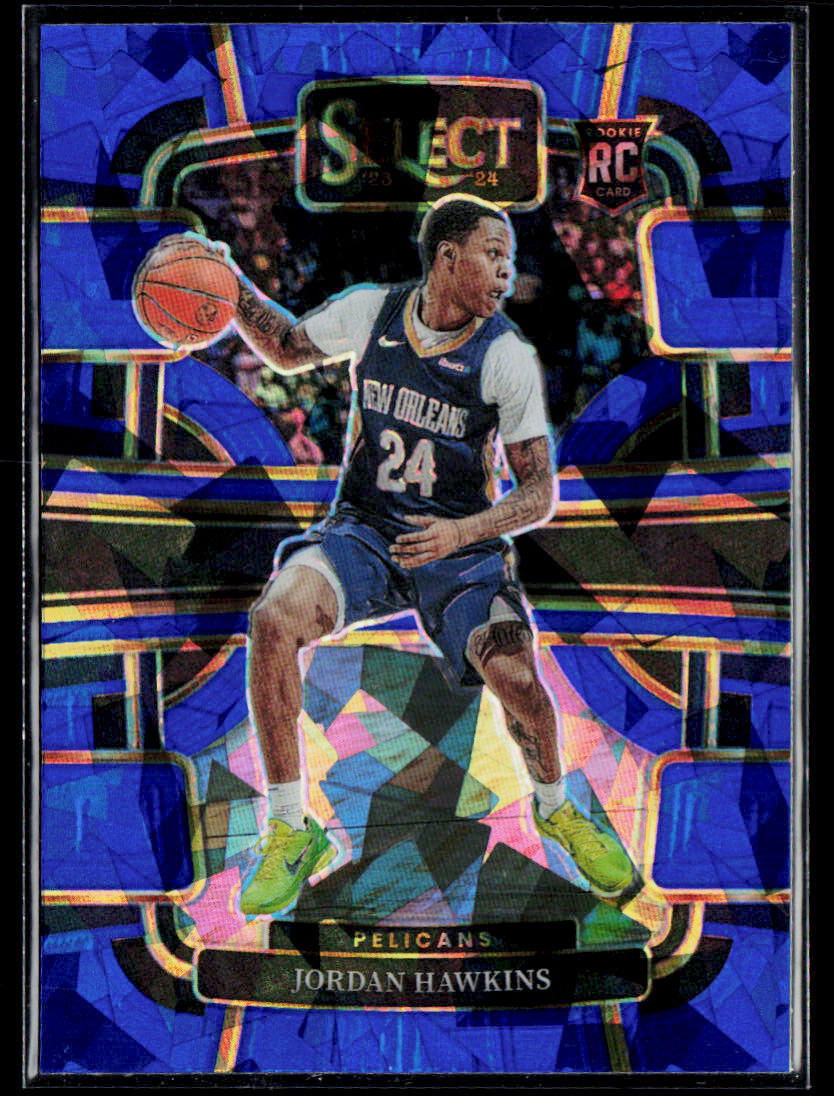 2023-24 Panini Select #72 Jordan Hawkins Blue Cracked Ice Prizms