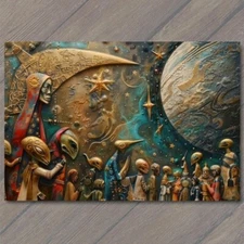 Art Print Alien God Civilization Religious Deity Ceremony Sacred Ritual Spaceshi