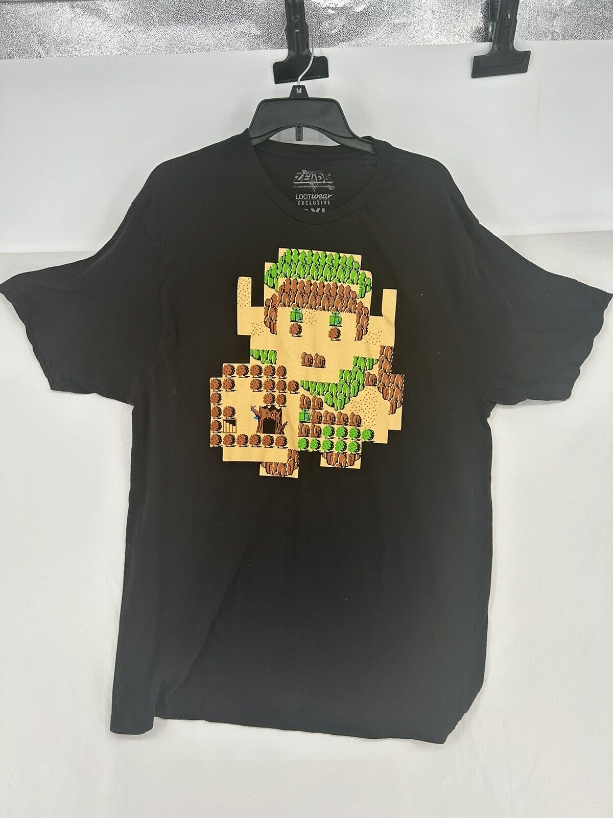 Men's Nintendo Legend of Zelda Pixel Link Graphic Tee Navy Blue Small 