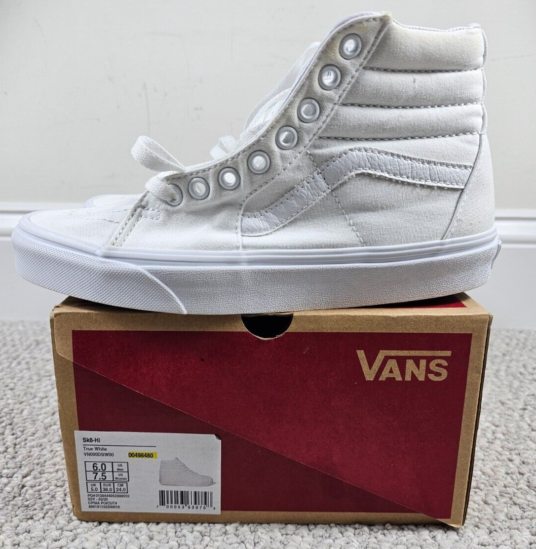 HOT Sepatu Vans Sk8 Hi Slim White NIB Vans SK8 HI Triple True
