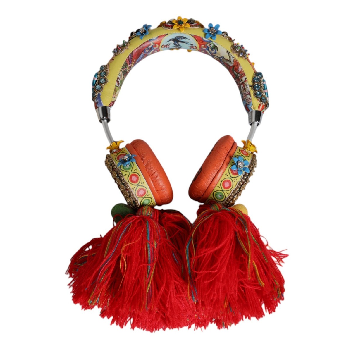 ヘッドホン Dolce DOLCE & GABBANA Headphones Multicolor Whimsical Tasseled Crystal