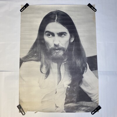 Vintage George Harrison Beatles Poster 42x30 Pictorial Parade Tim Boxer Rare