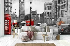 3D Drawing Old City Wallpaper Wall Mural Removable Self-adhesive Sticker466