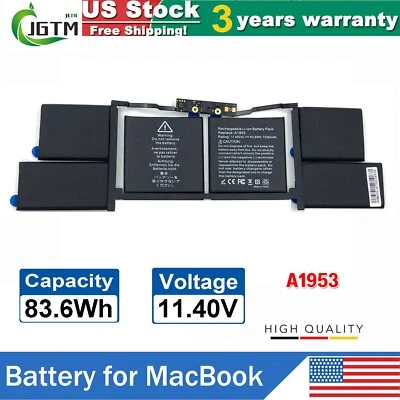 A1953 Battery For MacBook Pro 15" Mid 2018 2019 EMC 3215 3359 Touch Bar A1990 US - Image 1 of 4