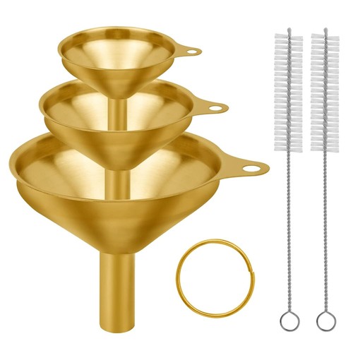 Small Funnels, 3 Pack Stainless Steel Mini Metal Food Funnel