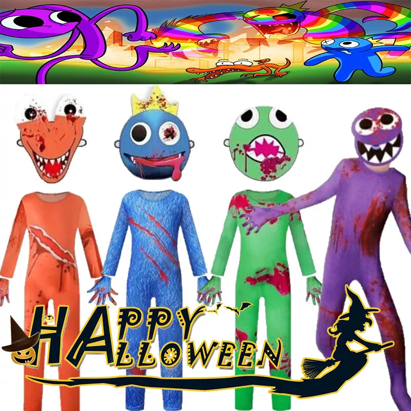 Rainbow Friends Costume For Kids Jumpsuits Purple Monster Cosplay