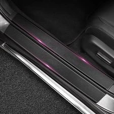 Car Door Side Step Sill Strip Carbon Fiber Anti Scratch Sticker Accessories