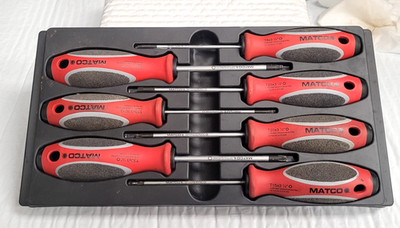 Matco Tools SSPTR7C 7 Piece Top Torque II Tamperproof Torx Red Screwdriver Set