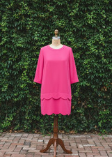 NWT Kate Spade Demi in Sweetheart Pink Scallop Detail Shift Dress 6 295