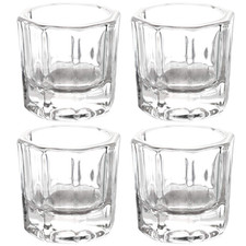 4 Pieces Acrylic Dappen Dish Nail Dapping Dish Nail Powder and Liquid Holder Gla