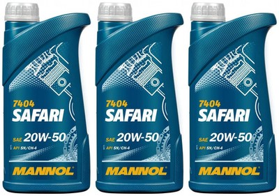 3l Mannol 7404 Motoröl Safari 20W-50 3x1l 