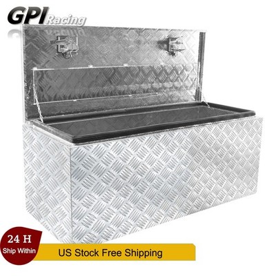 42''x17''x19'' Aluminum Pickup Truck Bed Tool Box Trailer Storage w/Lock Heavy Duty