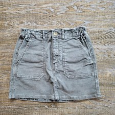 American Eagle Corduroy Mini Skirt Olive Green Utility Cargo Pocket Size 0 Short