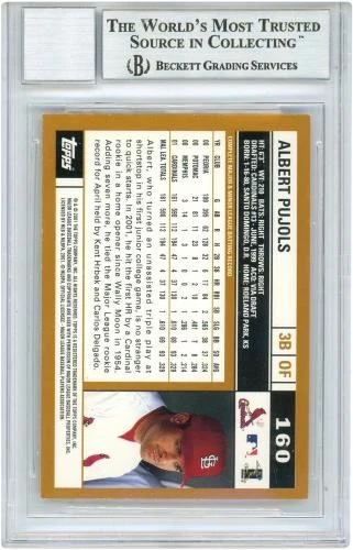 Albert Pujols St. Louis Cardinals Signed 2002 Topps BAS Auth 10 Trading Card - Image 2 of 3