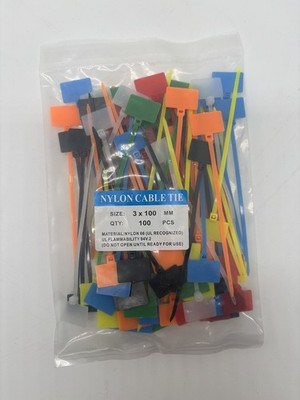 100pcs Color Zip Cable Ties Nylon Wire Tie Wraps - 4'' - US SHIP