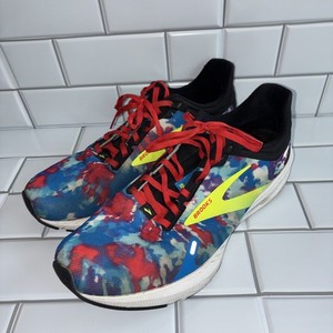 Brooks Launch 9 Mens Sz 11 Tie Dye Athletic Running Shoes Red White Blue