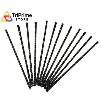FOXBC Spiral Scroll Saw Blades - Plain End (#3 Metal Cutting) Black