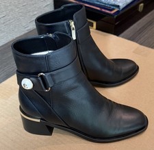 Jimmy Choo Noor 45 Black Leather Boot Women's EU Size 36.5 M, US Size 6.5 M