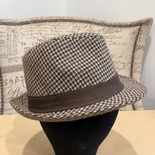 VINTAGE T. Harris London Woven Tweed Fedora Hat - Size S/M