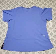 NWT New Vera Bradley Medical Scrub Top Blue Womens 2XL XXL Charm #5521 Ceil 6109
