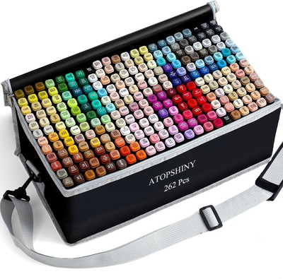 Alcohol Markers 262 Colors Drawing Pens Set Dual Tip Permanent Art Markers fo...