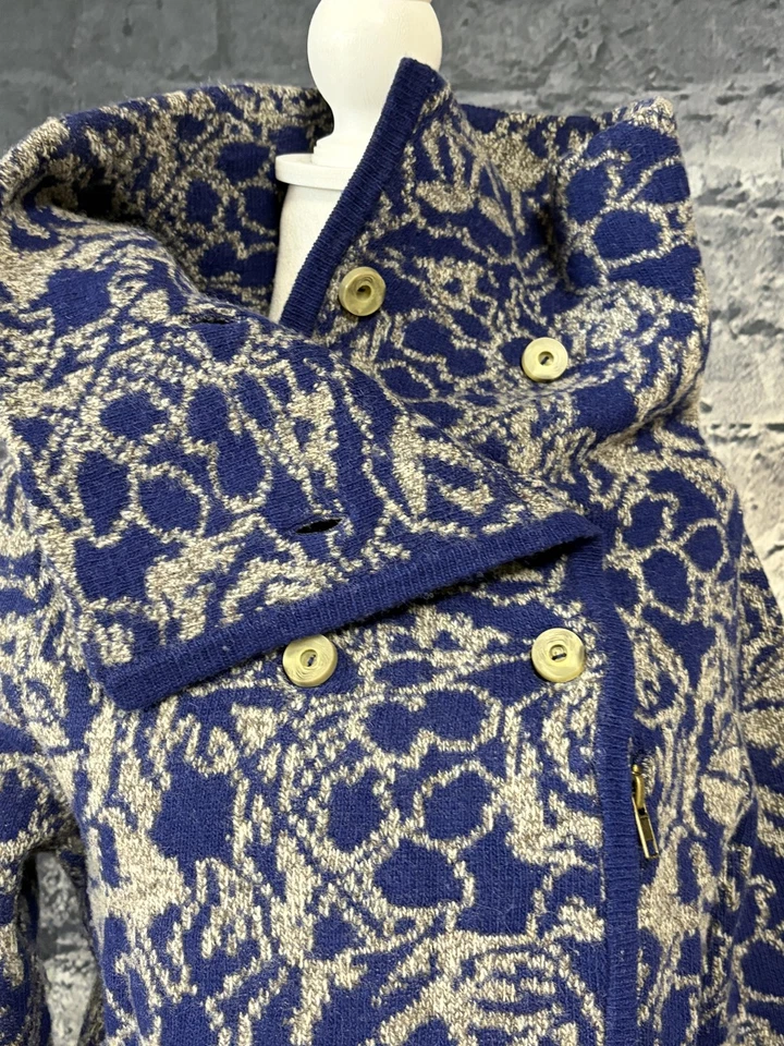 Chaqueta Suéter Anthropologie Sleeping On Snow Mezcla Lana Para Mujer’s M Azul Floral Foto 3 de 4