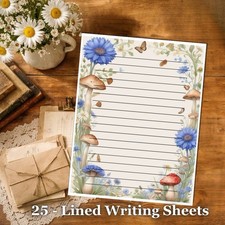 Cottagecore - Letter Writing Paper   25 Watercolor Stationery Sheets 018